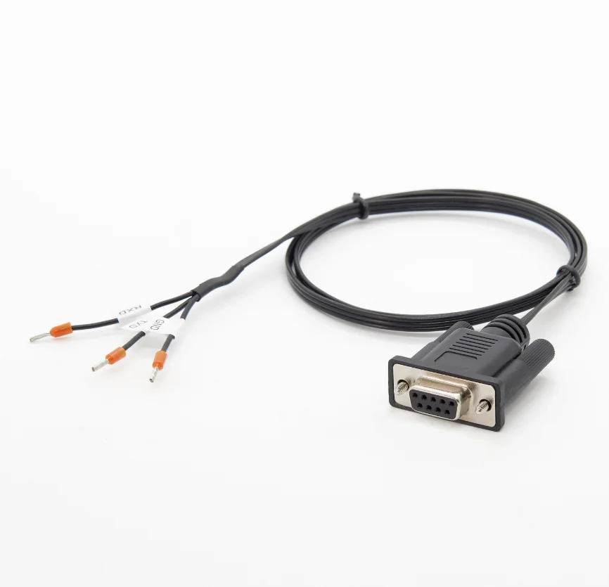 Shielded Flat DB9 Serial Cable to Ferrules