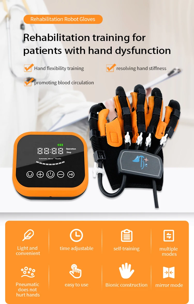 Stroke Recovery Tens Physical Therapy Gloves Hand Function Rehabilitation Robot Gloves 7