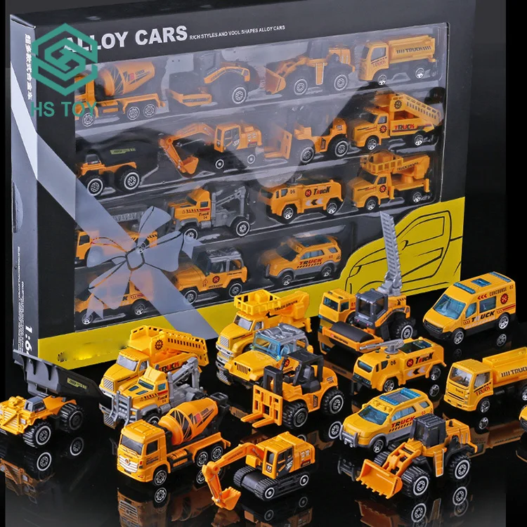 Hs Construction Vehicle Transport Truck Carrier Toy Metal Car Model