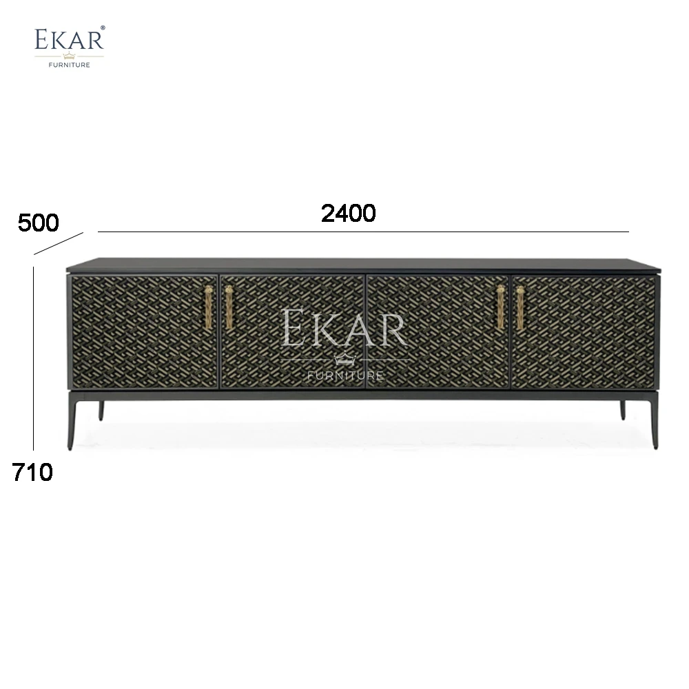 product ekar furniture modern midnight black solid cast aluminum tv cabinet for living room bedroom hotels and bars-63