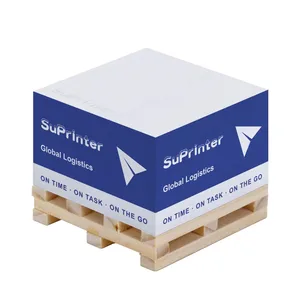 Custom Logo Office Memo Pad Block 4-Sided Printed Advertising Paper Sticky Note Cube Loose Leaf for Promotional Giveaways