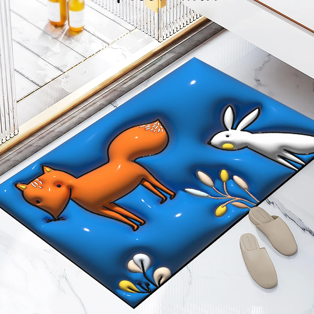 Cartoon Soft Diatom Mud Mat Bathroom Nonslip Mat 3d Dimensional Mat