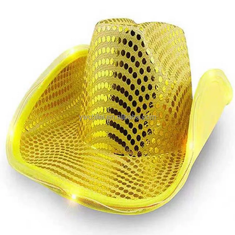 Sequin Light Up Led Cowboy Hat - Buy 