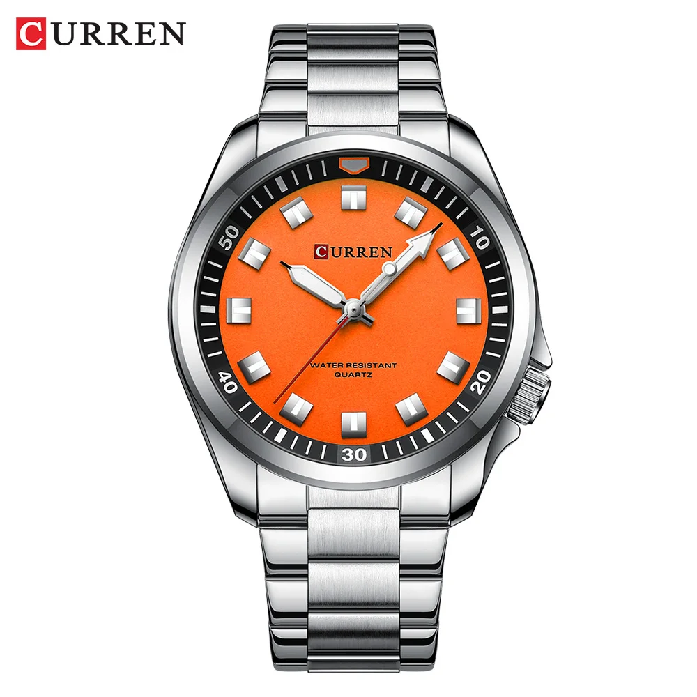 CURREN 8451 Trendy Customize High Quality Top Brand Waterproof Clock Fashion Quartz Watches for Men Clock Stainless Steel Band