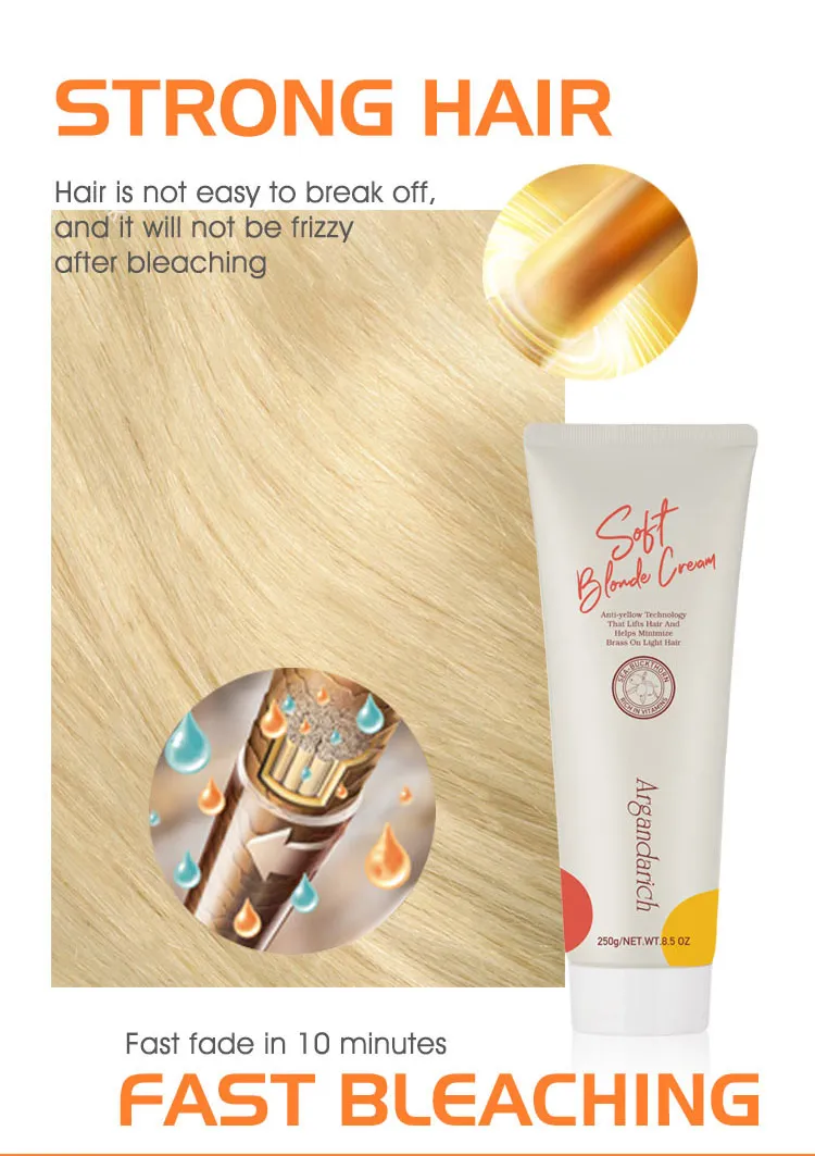 GMPC Factory Offer Soft Blonde cream And No Yellow Hair Bleach Cream