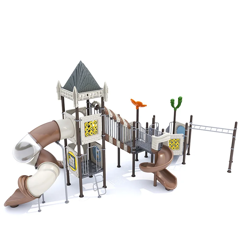 Feelkids ALITA-NC24001 Kids Outdoor Playground Equipment Large Plastic Slide Galvanized Pipe for School Park Amusement Games supplier