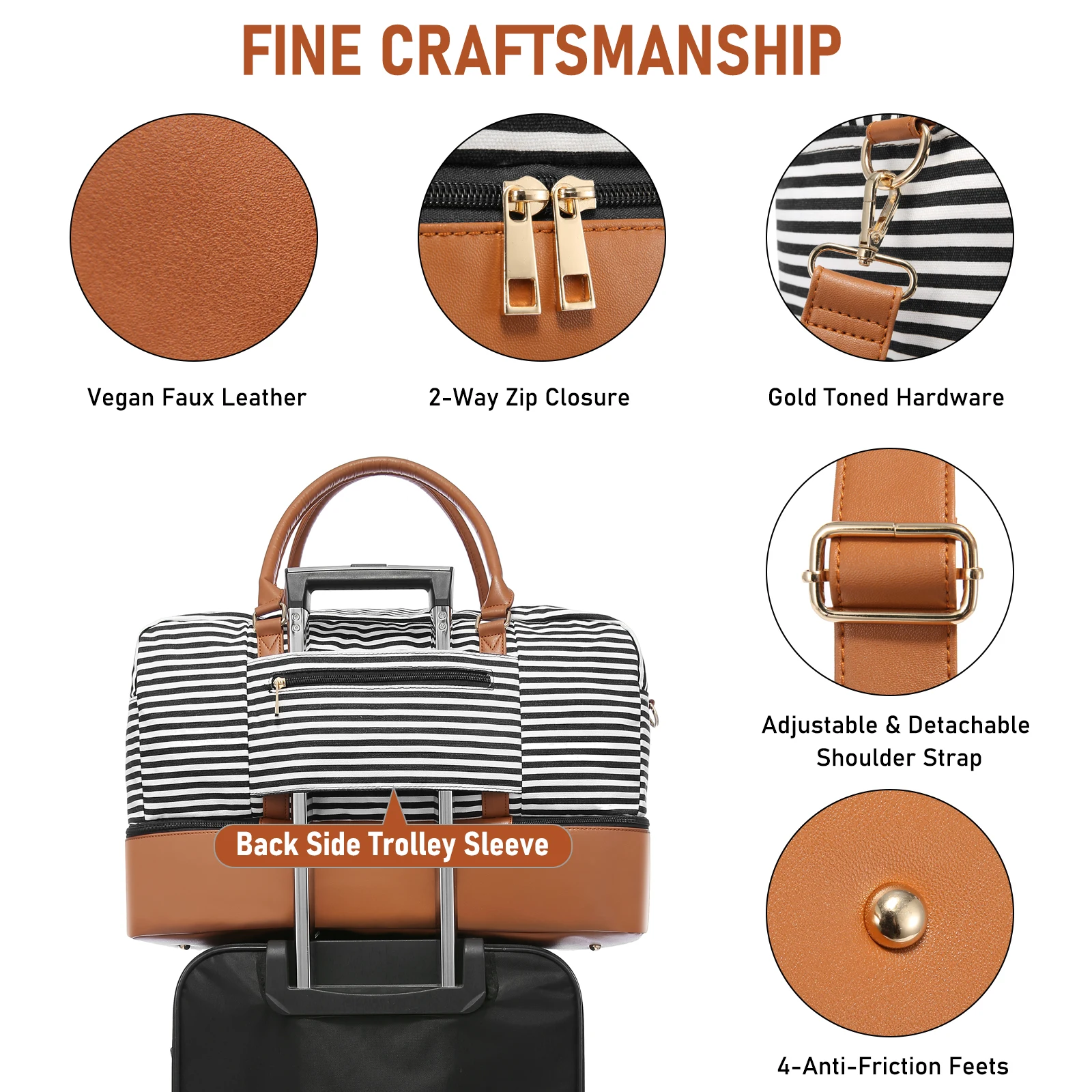 Borsone Da Viaggio Donna Trapuntato - Con Borsa Toilette E Tasca Scarpe, 43x25x23 Cm - Foto 7