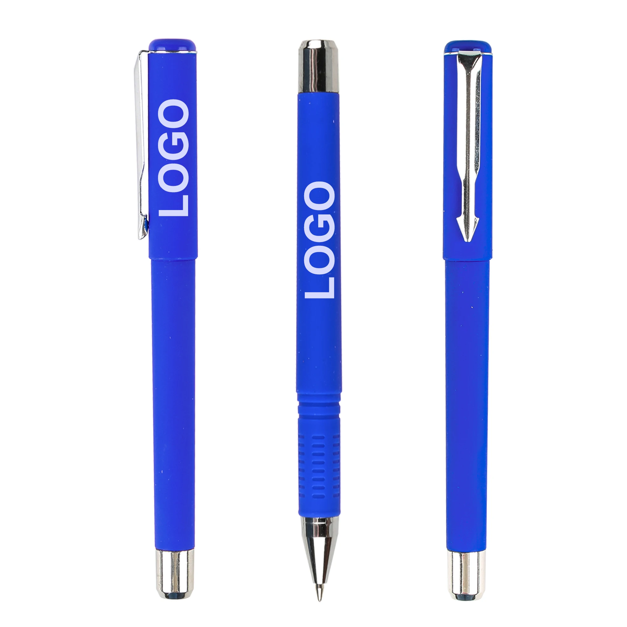 Werbe-Gelkugelschreiber aus Kunststoff mit individuellem Logo, 0,5 mm Strichstärke, weiße Tinte, farbig unbedruckt – ideal als Geschenk._voghion.com