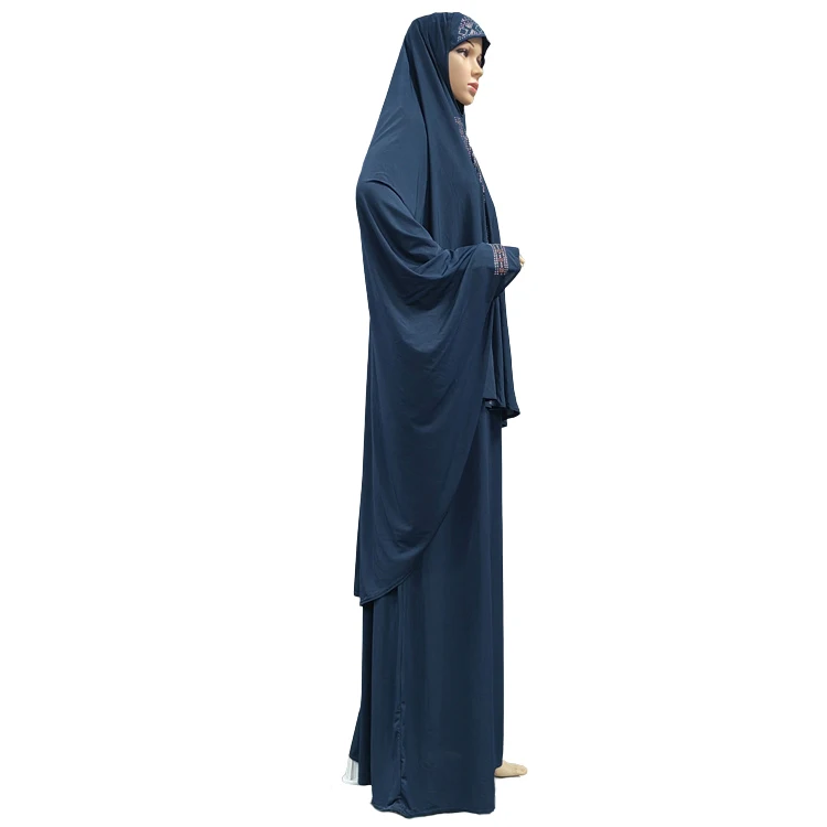 Custom Muslim Women's Two Piece Prayer Hijab Khimar Abaya Dress Suits Shihab Scarf Full Length Islamic Abaya Set for Hajj Umrah