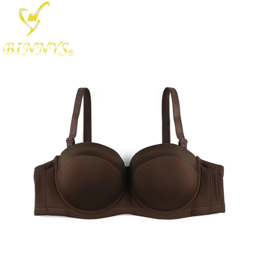 BINNYS Women's Strapless Bra 38c C Cup Half Cup Ladies Bra Underwear  Silicone High Quality Lingerie Sexy Underwire