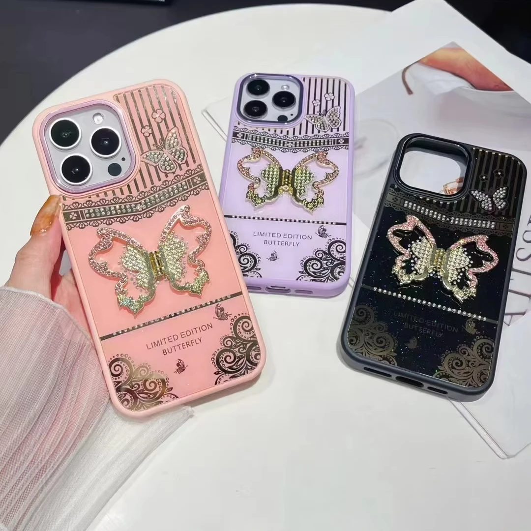 Luxury Diamond Butterfly Samsung Case