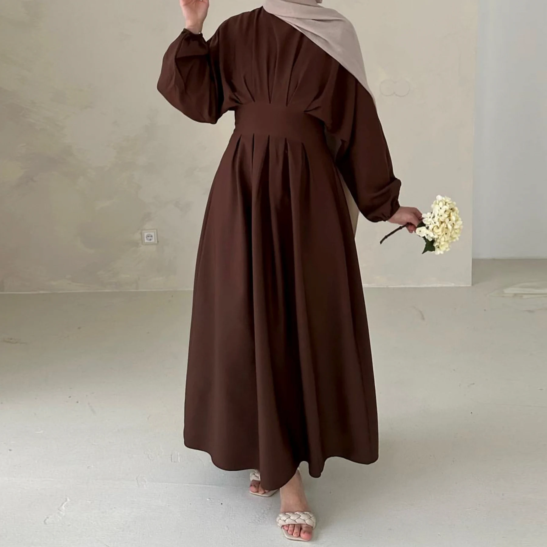 Loriya New Fashion Islamic Clothing Women Modest Dresses Ladies Long Sleeve Abaya Dress Dubai Abaya Women Muslim Dress