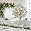 Albero di ciliegio artificiale bianco da 130 cm con base quadrata