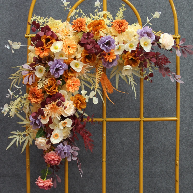 Customized High Quality Flower Row Artificial Silk Triangles Flower