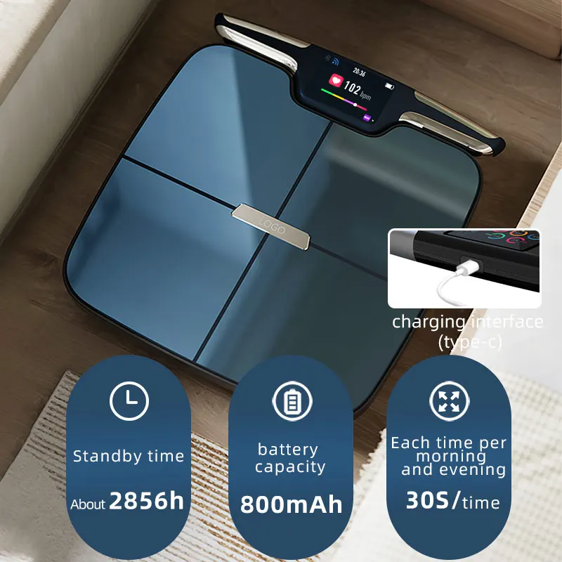 TFT Large Screen Wifi bluetooth Scale Analysis Bmi Digital 8 Electrodes Scale Smart Body Fat bluetooth Scale