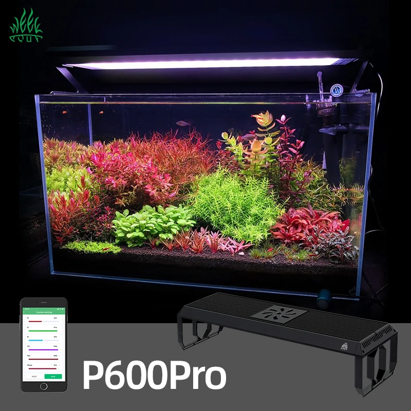 WEEK AQUA P600Pro APP Control LED Aquarium Lamp, 90W Adjustable
