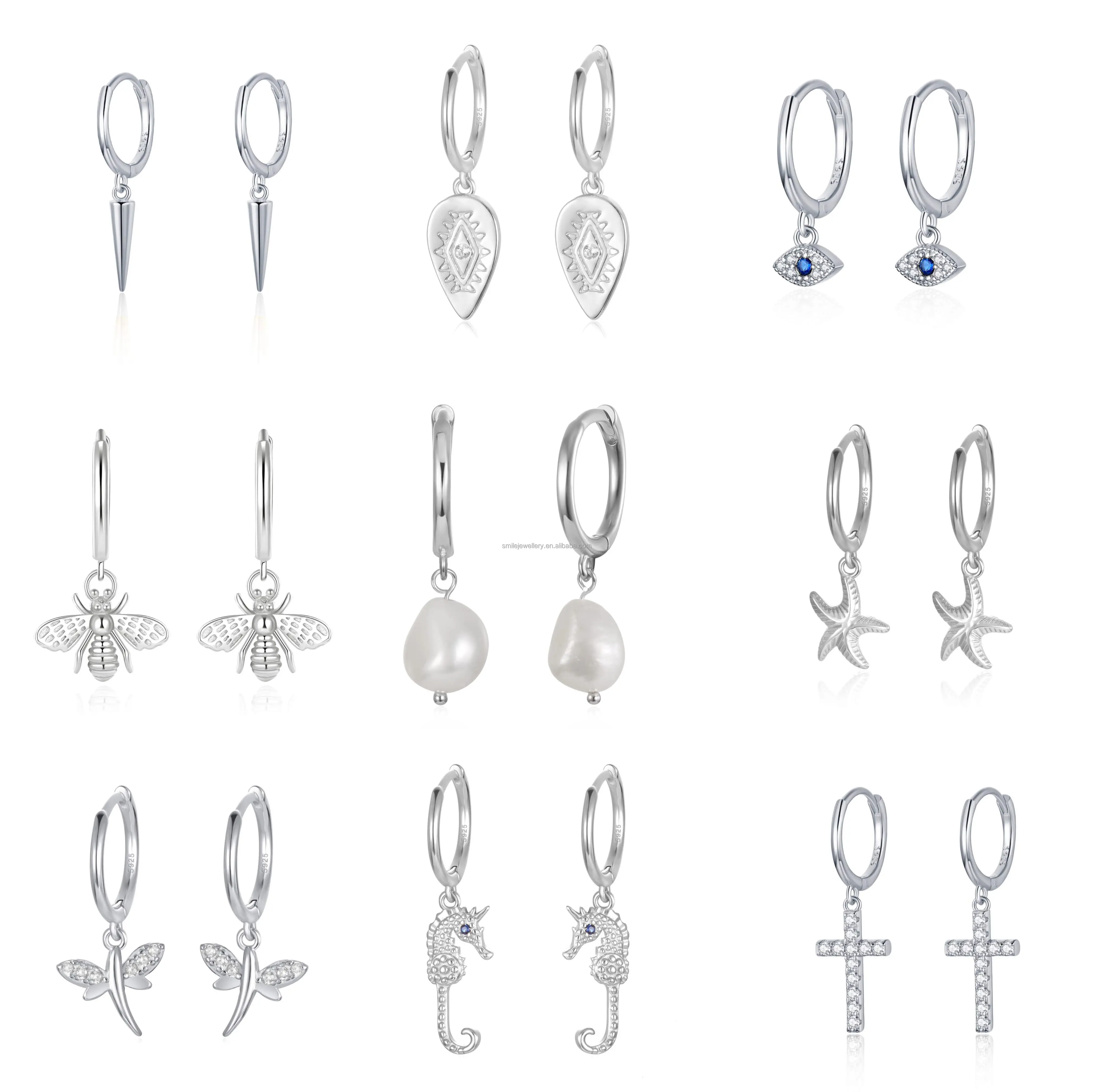 Fashion Earrings Jewelry 925 Sterling Silver Hoop Earrings 18k Gold