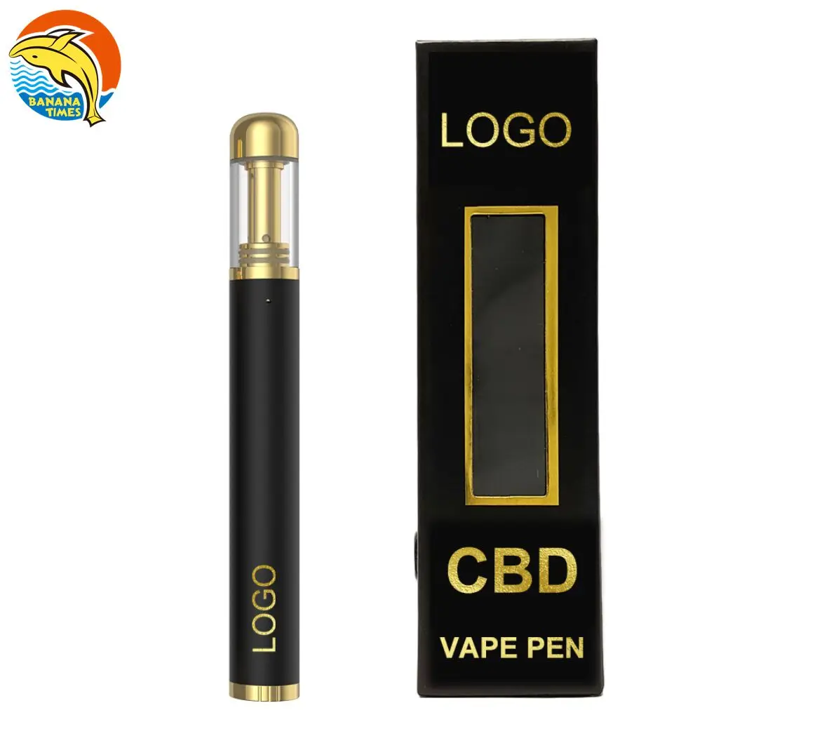 Case packaging ceramic electronic vape glass tank Banana 1.0ml vapes desechables europe