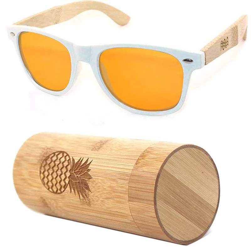 Recycled Plastic Wood Frame Blue Light Blocking Glasses with  display picture 2