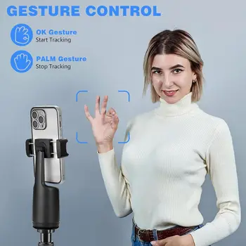 Auto Face Tracking Tripod 360 Rotation Face Body Phone Camera Mount Smart Shooting Phone Tracking Holder detail image