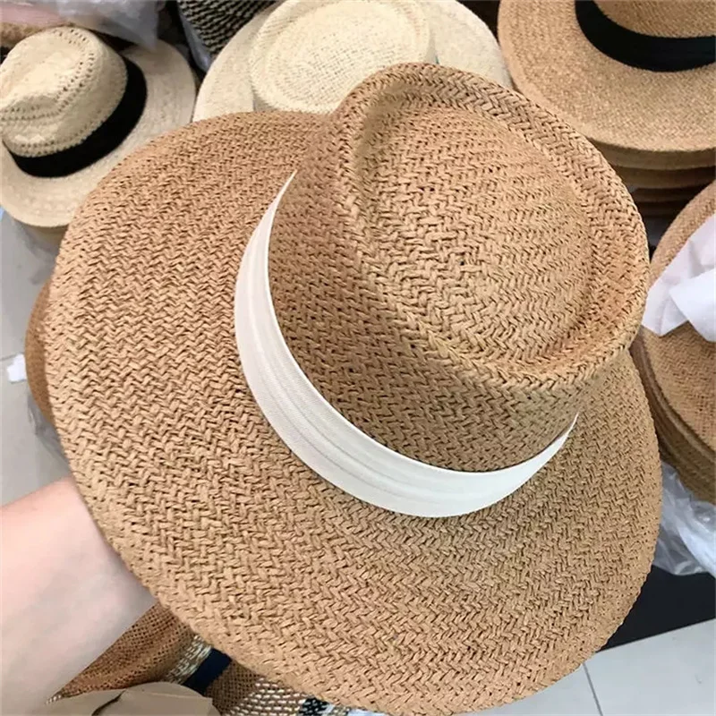 Ботинки в рыбацком стиле оптовая продажа Приморский дизайнерские женские милые простота соломенная шляпа Солнцезащитная на