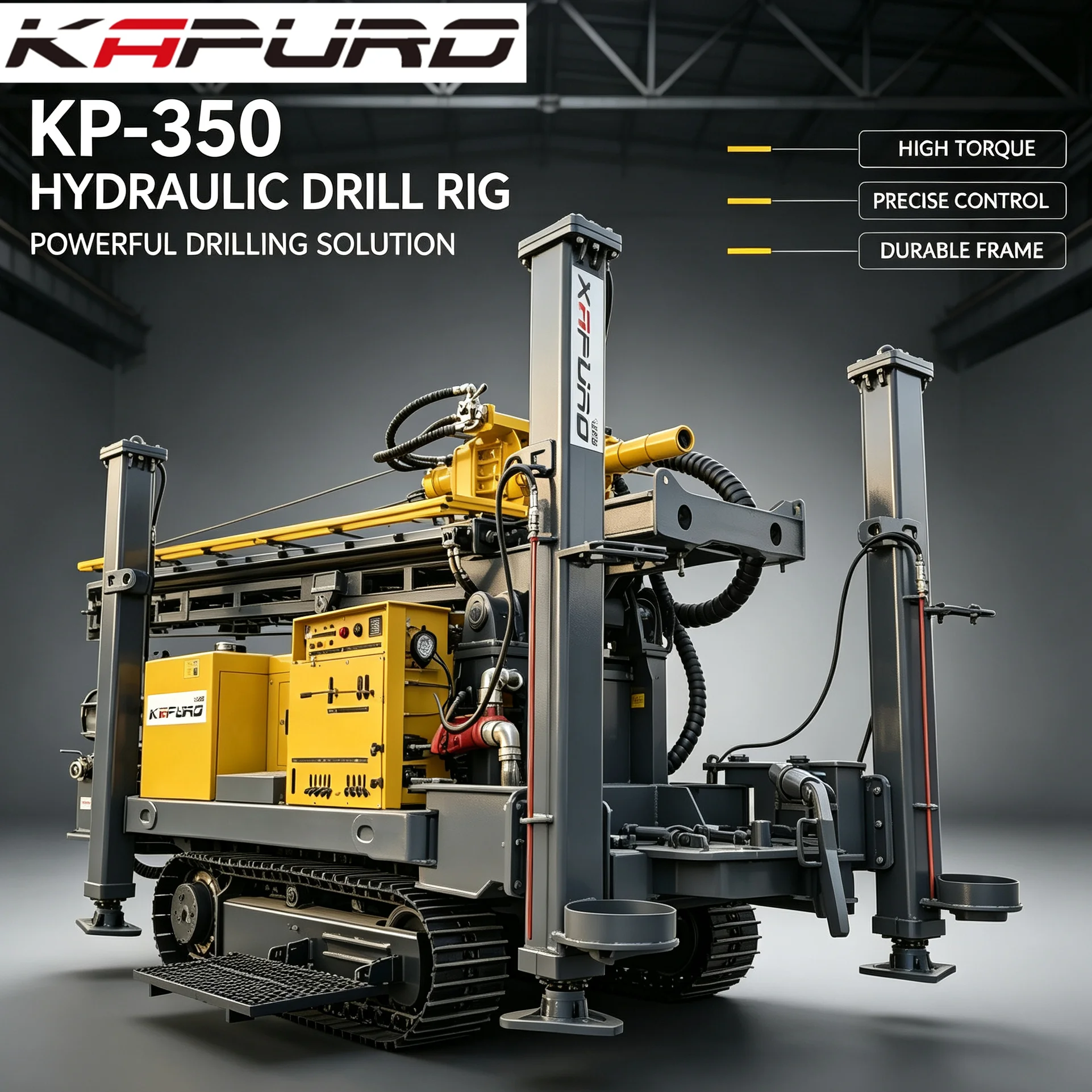 KP-350 Robust Diesel-Powered Water Well Drilling Rig with Pump & Gear 350m Depth Low Fuel Consumption Low Maintenance Cost