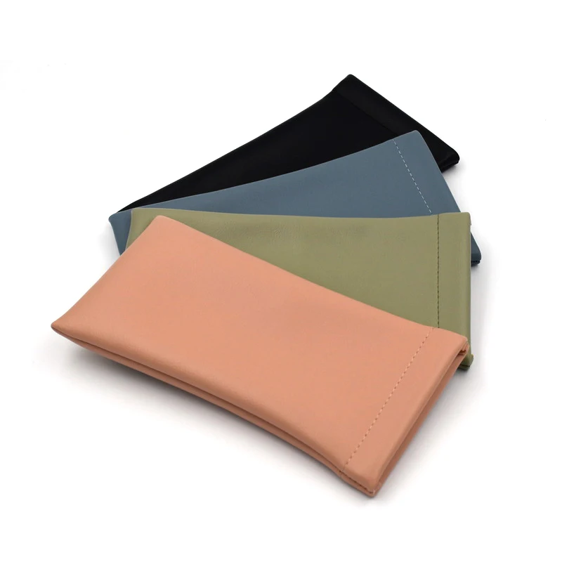 Top Squeeze Closure Pu Leather Glasses Pouches Eyewear Bag Leather