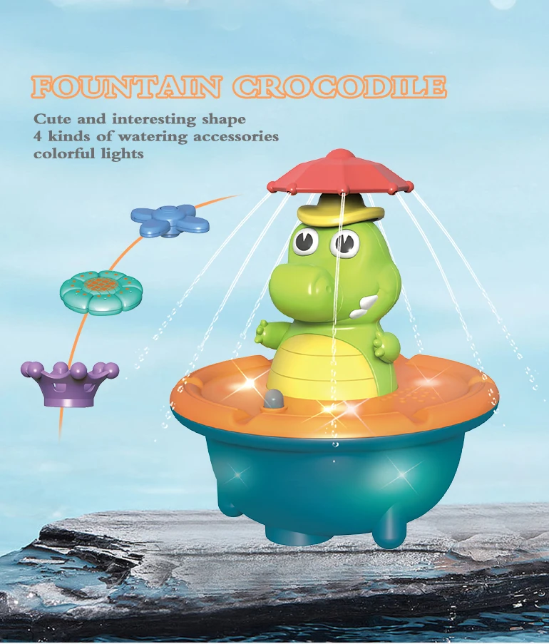 Baby Bathtub crocodile Spray Water Floating Ball Bath Water Spray Toy Shower Baby Bath Sprinkler Toy for Baby