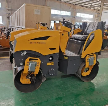 Free shipping mini walk behind road roller compactor Chinese double drum pedestrian roller small compactor roller