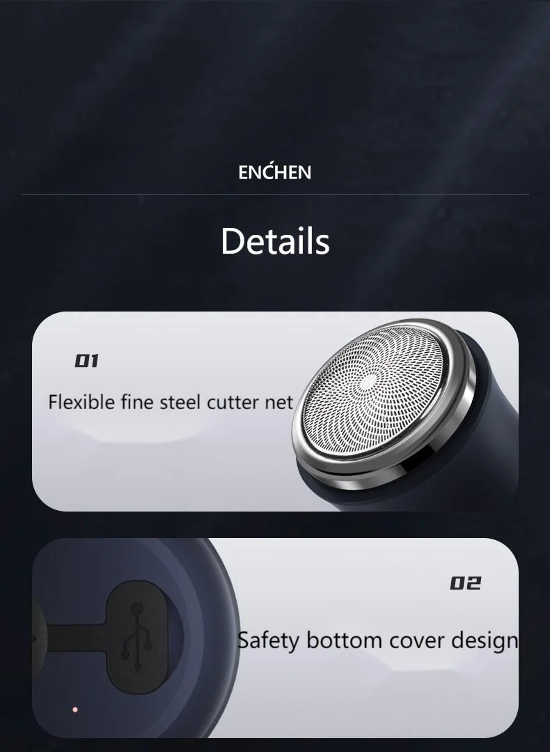 Enchen Razor ES1 IPX6 Waterproof Wet Spherical mesh flexible fit, easy to carry