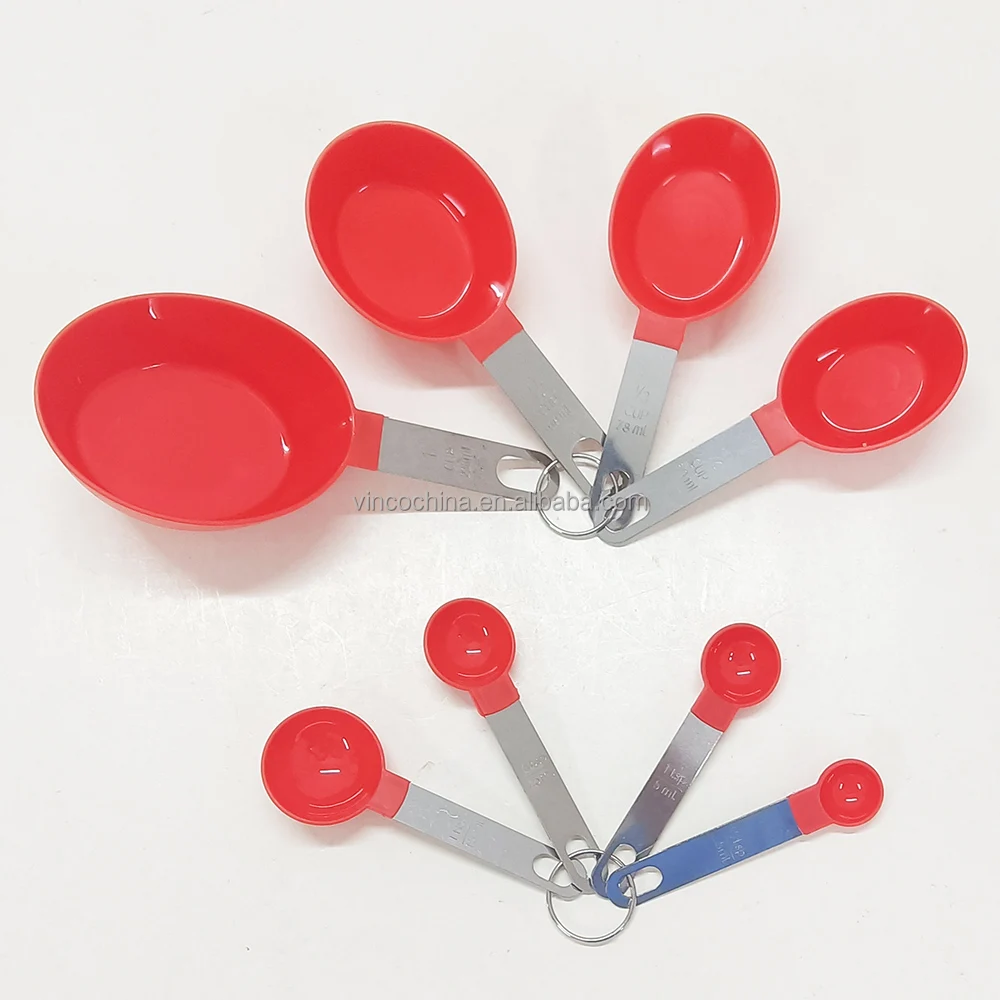 8 Pieces Stackable Nesting Measuring Cups & Spoons Set with Stainless ...