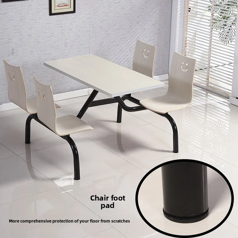 Custom Student School Restaurant Rectangular Chinese Dining Canteen Table Chairs Modern Home Furniture Metal Material