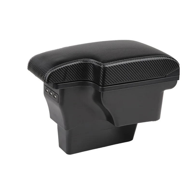 tiypeor dual space front car centre console storage box with usb charging ports armrest  cup holder function-3