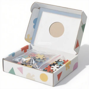 High Quality Patterned Paper Jigsaw Puzzle Flip Box Custom Cartoon Jigsaw Puzzles for Children Aged 5 to 7