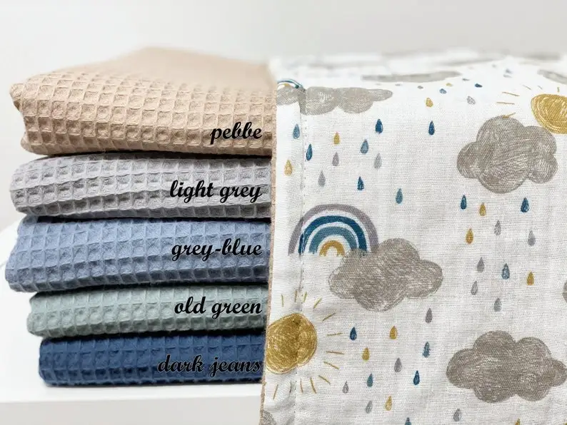 C'dear Most Popular Custom Double Layers Solid Waffle Knit Baby Blanket