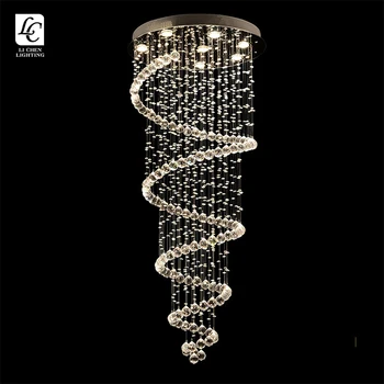 Cheap Price Indoor Decoration Big Fixture Hotel Villa Staircase Long LED Crystal Luxury Chandelier Light