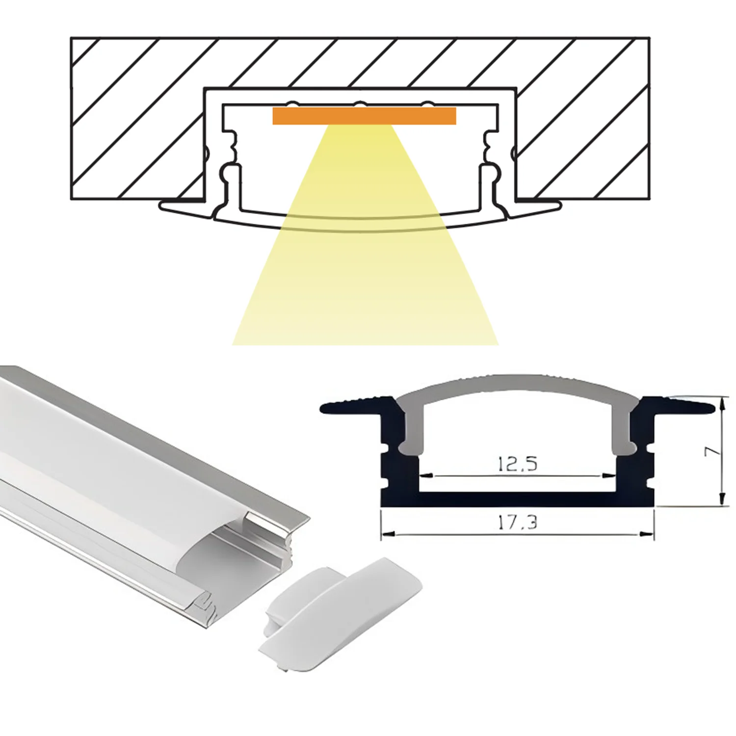 Profile Use for Led Aluminum Profile Gypsum Wall Trimless Plaster Light Slide Rgb Led Light With 2X2 Aluminum Frame Profile