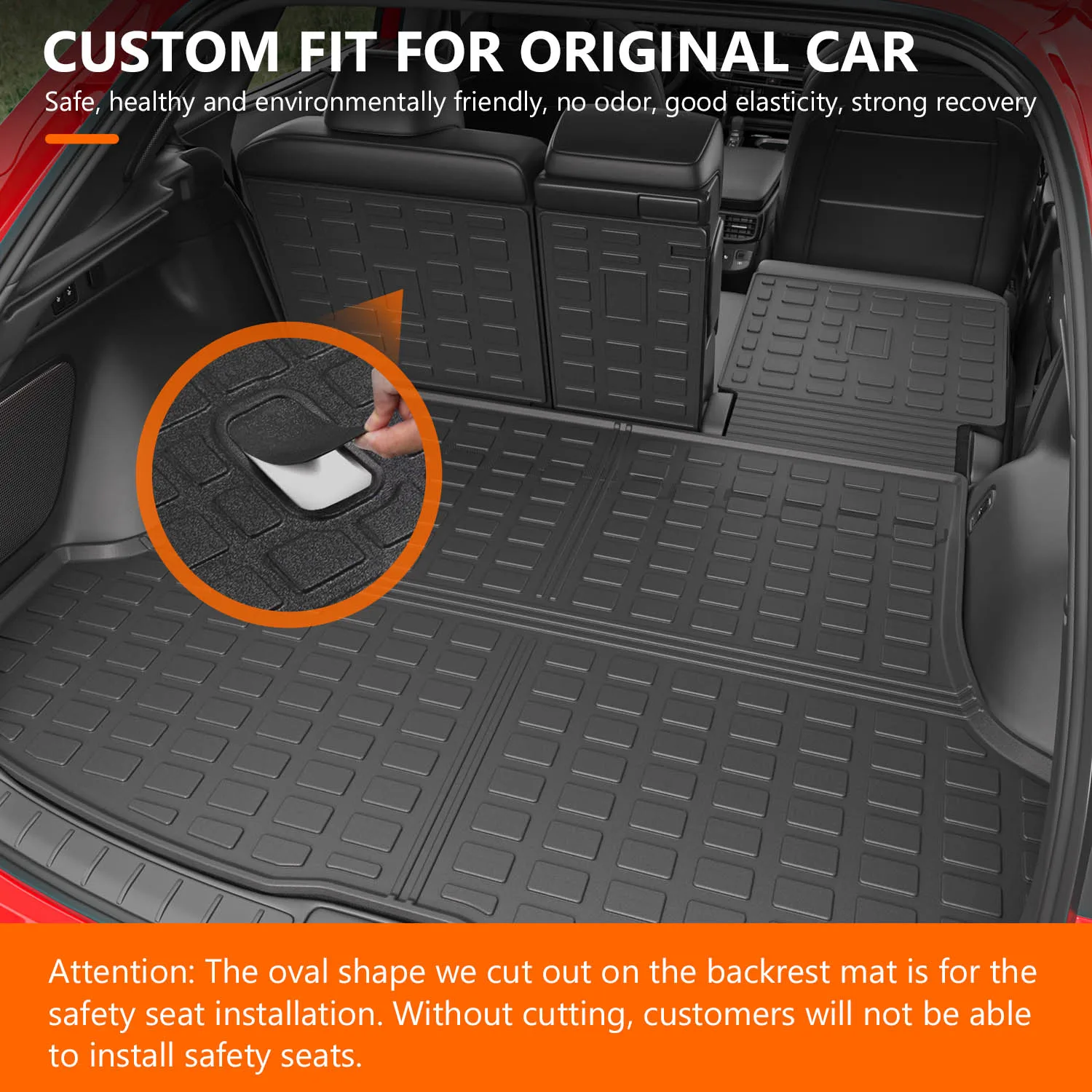 Rear Cargo Mat Rear Backrest Mat Floor Mat Compatible With 2023-2025 Lexus RX350 RX450H Durable TPE Floor Liner