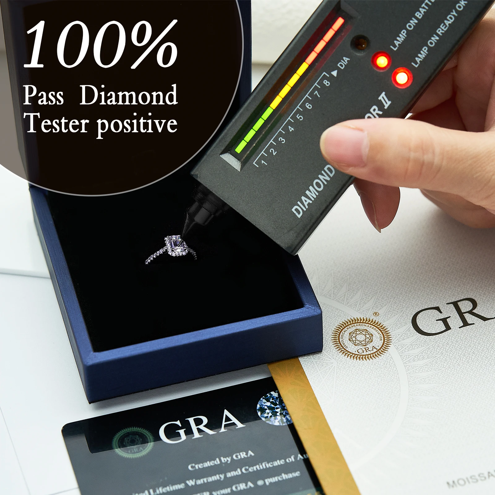 X Shape Row Ring Design VVS D Diamond 925 Silver Moissanite Ring