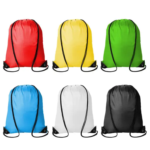 Custom Logo Promotional Gift Polyester Shopping Drawstring Bags Sport Gym Backpack Shopping Bags With Logos