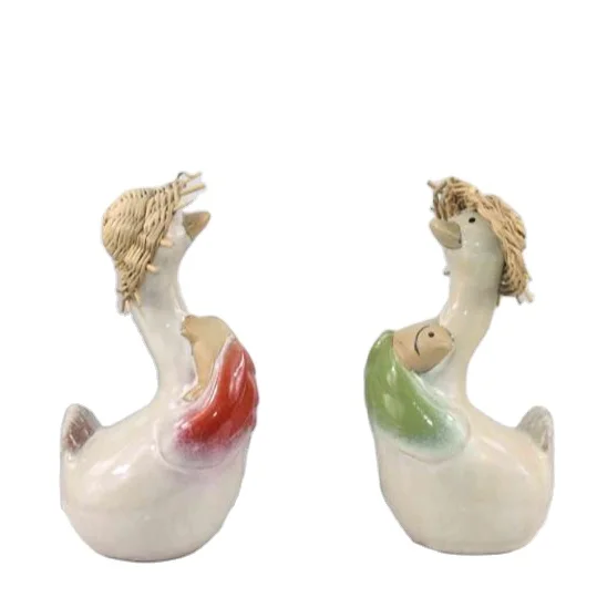 Celadon Glaze Mandarin Duck Figurine Design Green Korean Porcelain