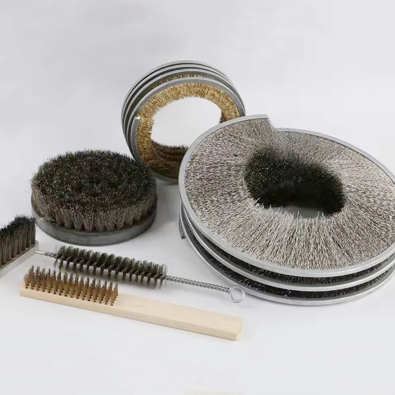 Spring Coil Rotary Inward Cleaning Polishing Inside Outward Ring Inner Chain Disk Industrial Cylinder Nylon Spiral Brush