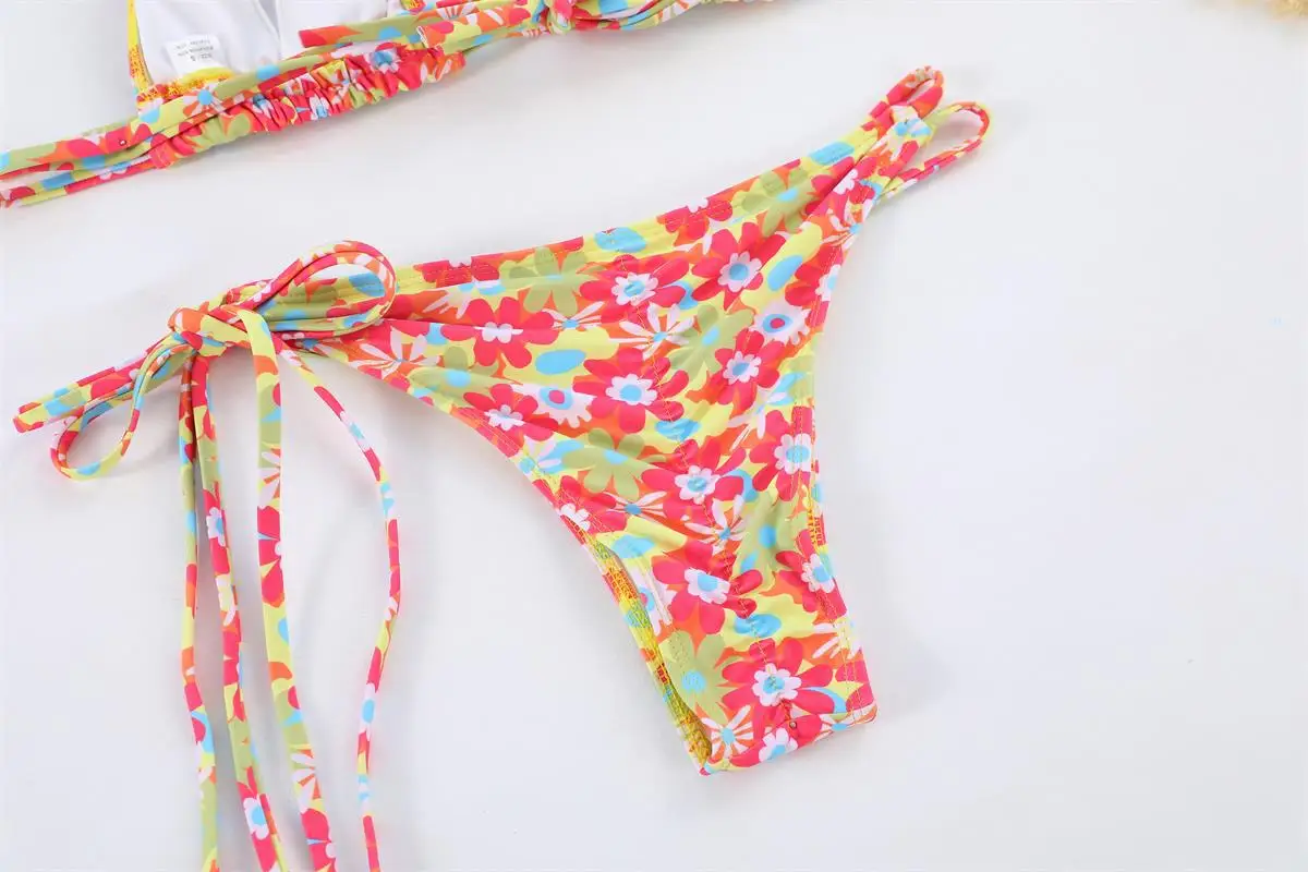 Manufacturer Oem Bikini Swimwear Floral Mini Triangle Swimwear Bikinis