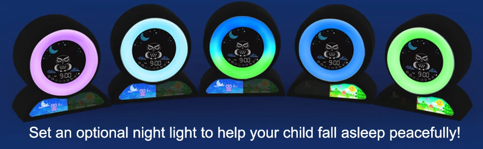 Kids Children Sleep Trainer for Toddlers Nap Timer Wake up Night Light Alarm Clock for Bedroom Best Gift For Teens Girls Boys