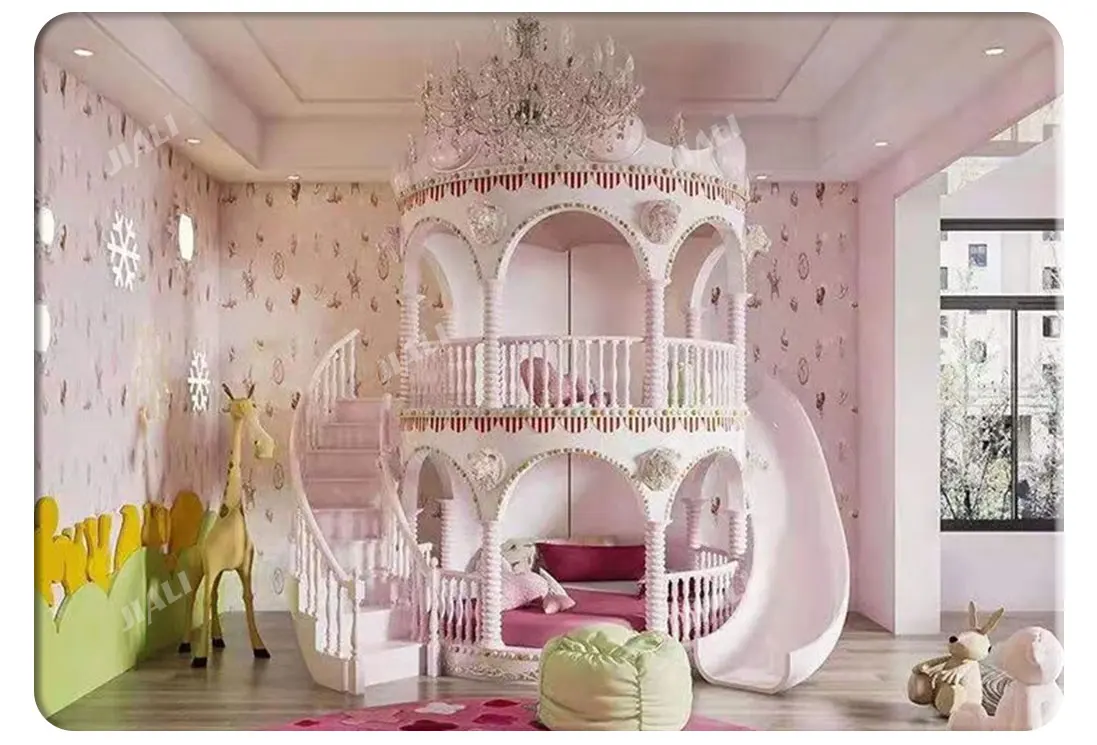 Oem Princess Castle Bunk Bed Bunker Bed Luxury Pink And Gold Bedroom ...