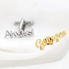 Cufflinks Custom Initial Letter Name For Man Father Gift Jewelry Personalized Name Stainless Steel