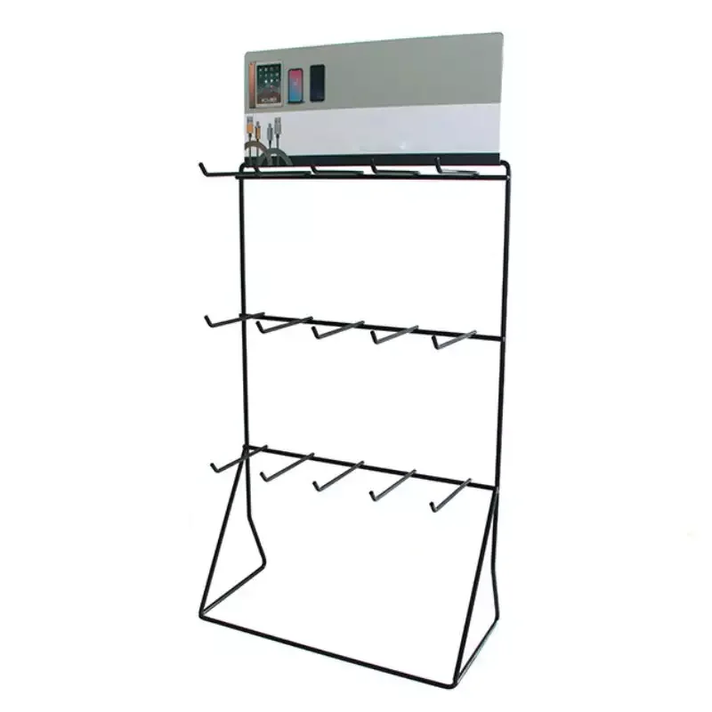 3 Tier Metal Countertop Display Rack for Charging Cables & Batteries ...
