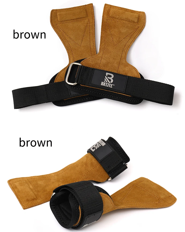 Cowhide Leather Palm Protector Gym Weight Lifting Gym Gloves Cross