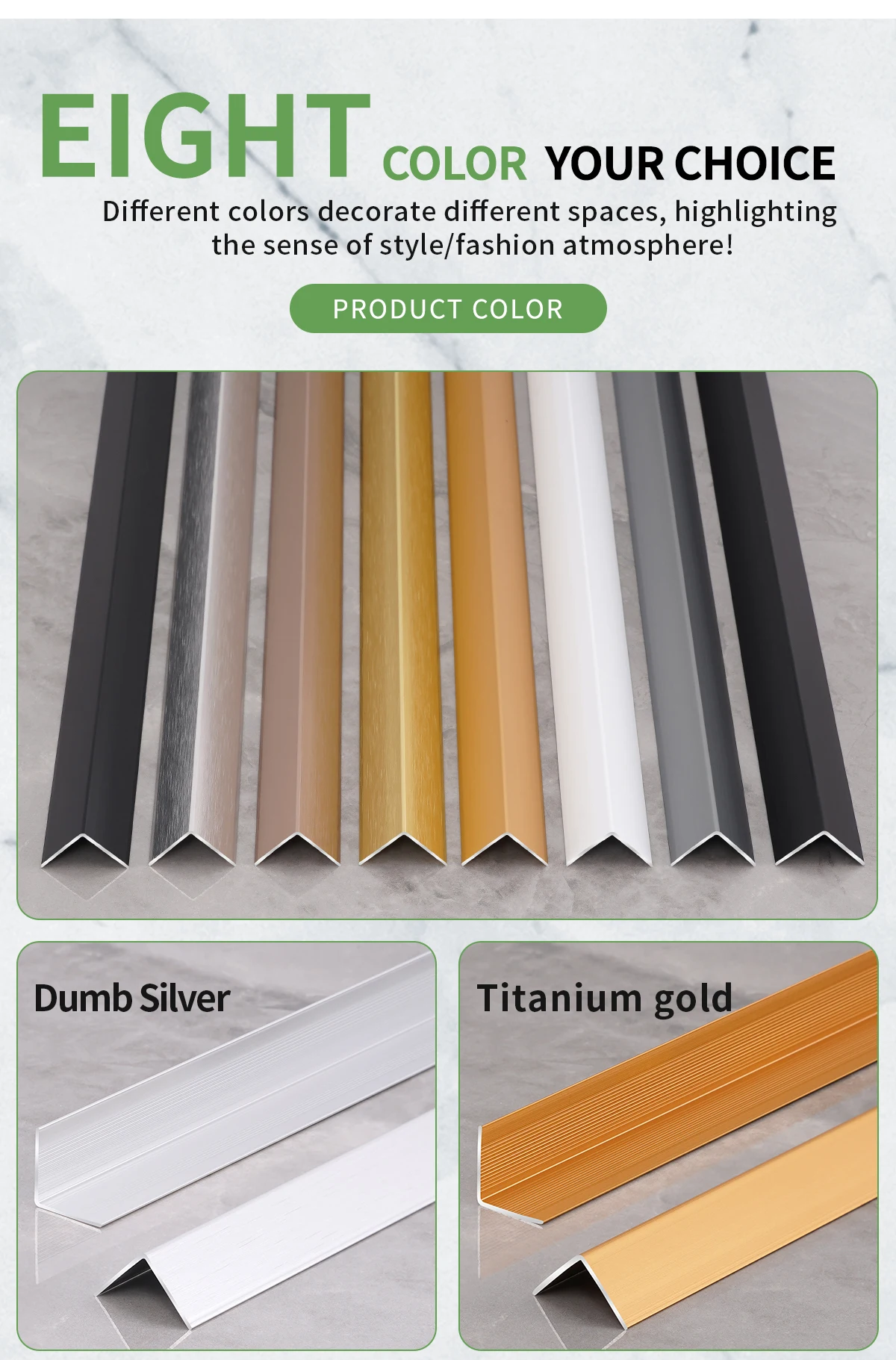 L Shape Corner Profile Aluminum Tile for Walls and Floor Decoration ...