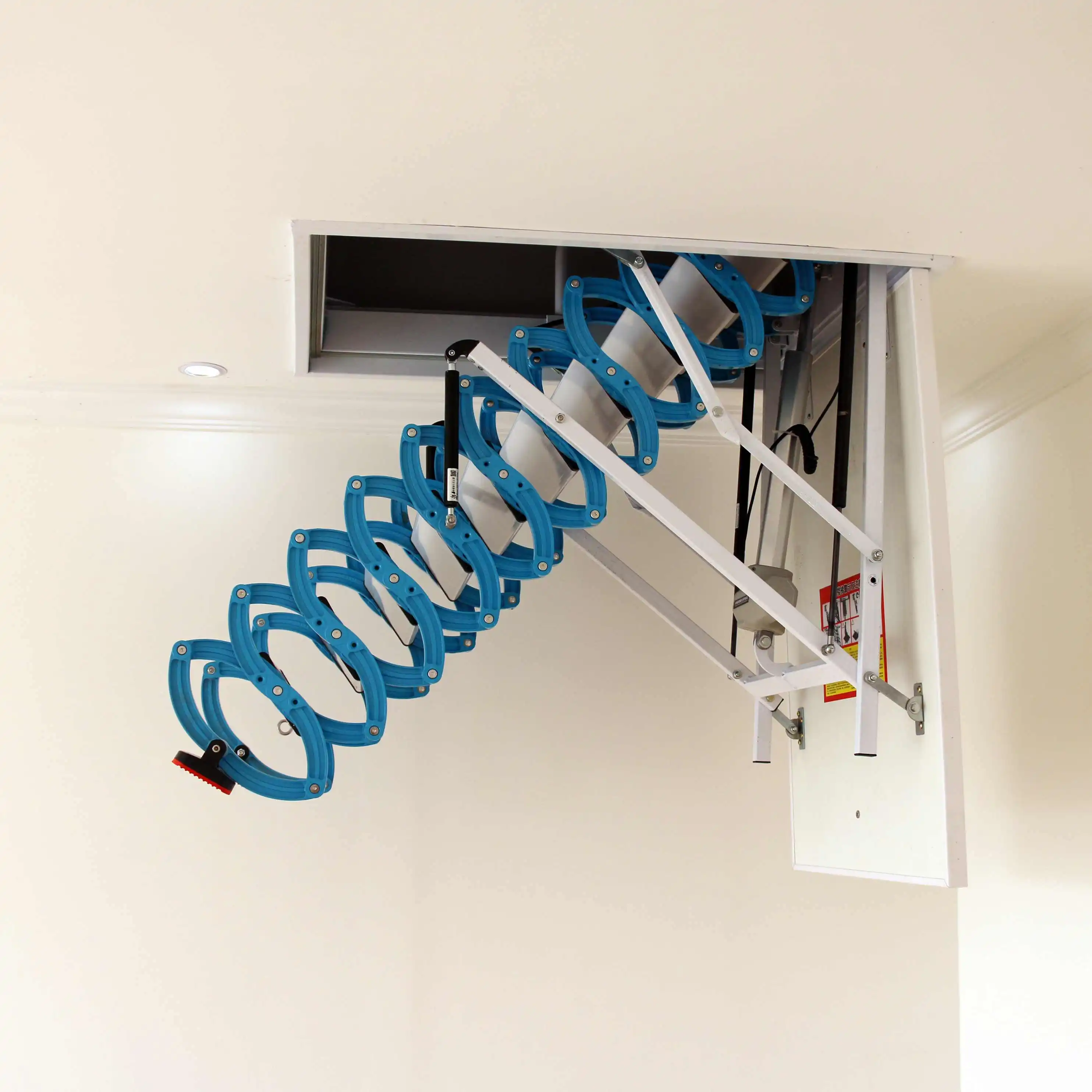Titanium Electric Auto Attic Folding Ladder Indoor Loft Telescopic